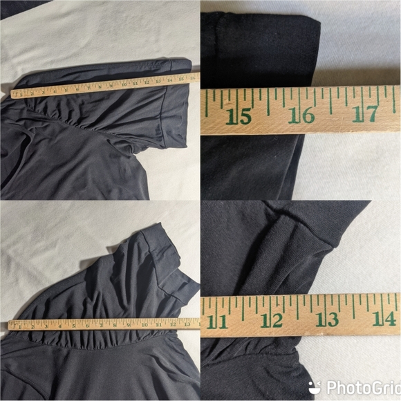 Coastal Grandma 3X Black Pima Cotton Modal Rayon Top Shirt Puffy Pleated Sleeve - Picture 6 of 6